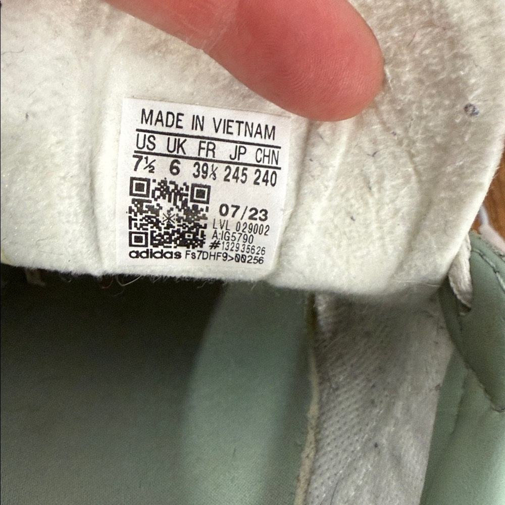 adidas Sage Green & White Gazelle Suede Sneakers - Picture 6 of 10